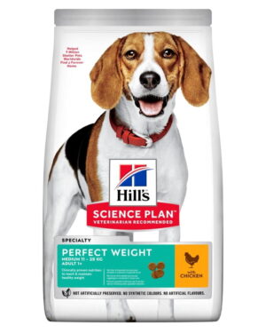Hills Science Plan Perfect Weight Medium Canine Adult ėdalas šunims su vištiena 12kg